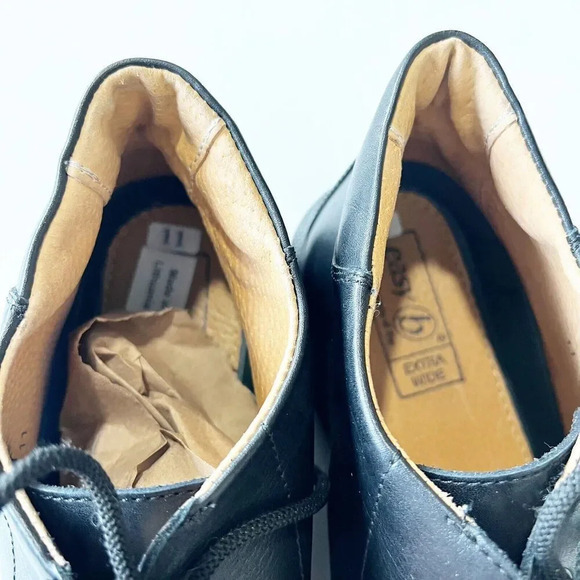 Men’s Easy B London‎ Shoes Comfort Chukka Boots Size 11 Extra Wide Black Leather - Picture 13 of 15